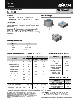 A25 Datasheet PDF Tyco Electronics