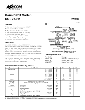 SW-289RTR Datasheet PDF Tyco Electronics