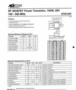 UF28100V Datasheet PDF Tyco Electronics