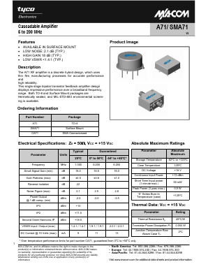 SMA71 Datasheet PDF Tyco Electronics