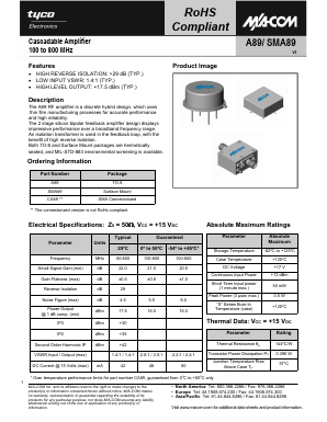 A89 Datasheet PDF Tyco Electronics