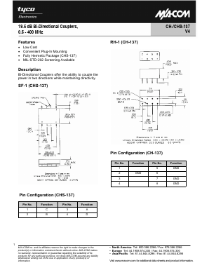 CH-137PIN Datasheet PDF Tyco Electronics