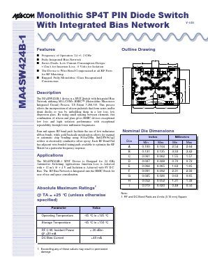MA4SW424B-1 Datasheet PDF Tyco Electronics