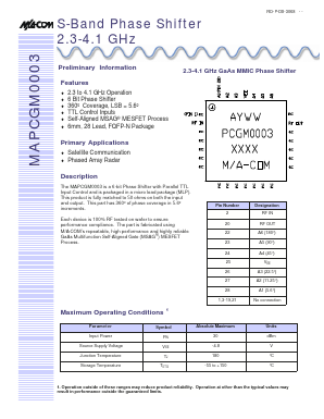 MAPCGM0003 Datasheet PDF Tyco Electronics