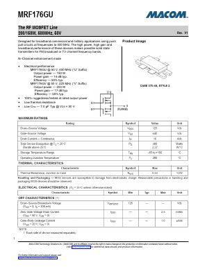 MRF176GU Datasheet PDF Tyco Electronics
