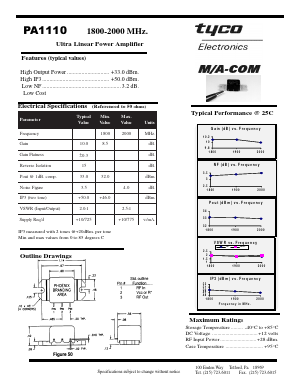 PA1110 Datasheet PDF Tyco Electronics
