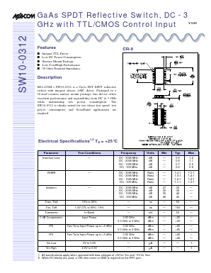SW10-0312 Datasheet PDF Tyco Electronics