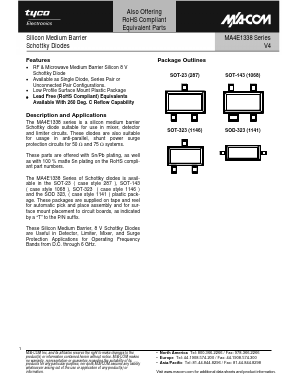 MA4E1338B1-287T Datasheet PDF Tyco Electronics