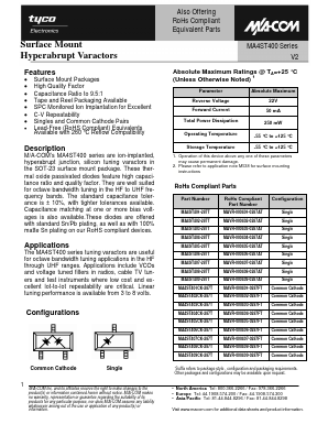 MA4ST403 Datasheet PDF Tyco Electronics