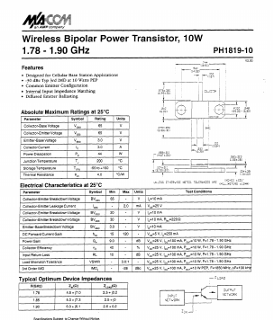 PH1819-10 Datasheet PDF Tyco Electronics