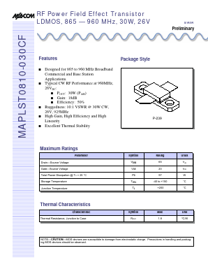 MAPLST0810-030CF Datasheet PDF Tyco Electronics