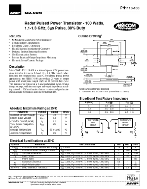 PH1113-100 Datasheet PDF Tyco Electronics