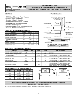 MAPRST0912-350 Datasheet PDF Tyco Electronics