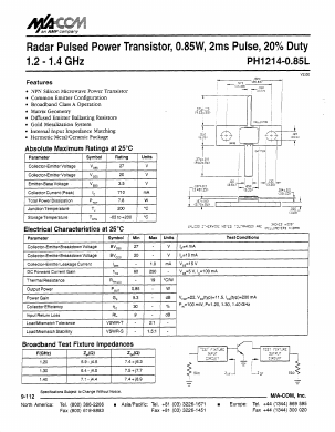 PH1214-085L Datasheet PDF Tyco Electronics