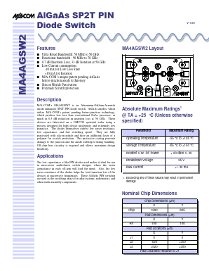 MA4AGSW2 Datasheet PDF Tyco Electronics