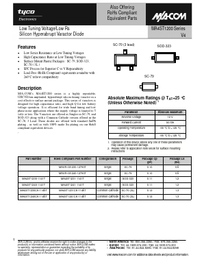 MA4ST1200 Datasheet PDF Tyco Electronics