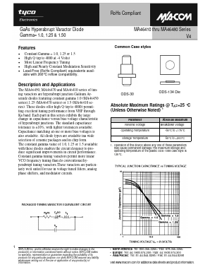MA46410 Datasheet PDF Tyco Electronics