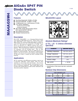 MA4AGSW4 Datasheet PDF Tyco Electronics
