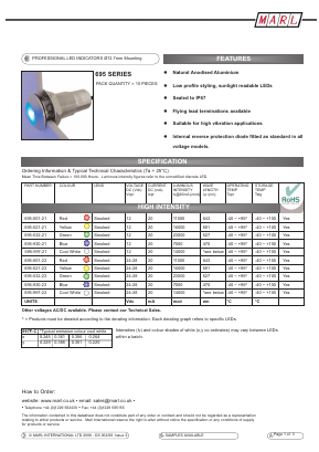 695-997-21 Datasheet PDF Marl International Limited
