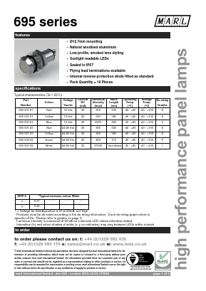 695-501-20-15 Datasheet PDF Marl International Limited