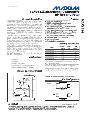 MAX6314US33D3-T Datasheet PDF Maxim Integrated