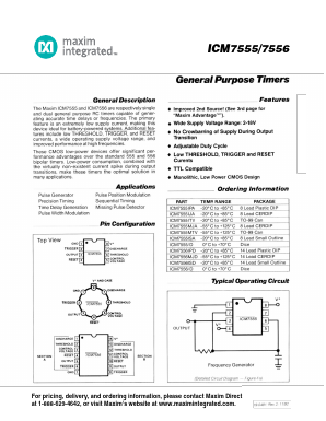 ICM7556MJD Datasheet PDF Maxim Integrated
