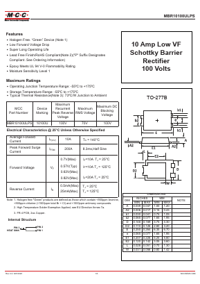 MBR10100ULPS Datasheet PDF Micro Commercial Components