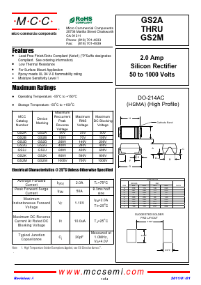 GS2M Datasheet PDF Micro Commercial Components