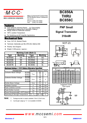 BC856A-TP Datasheet PDF Micro Commercial Components