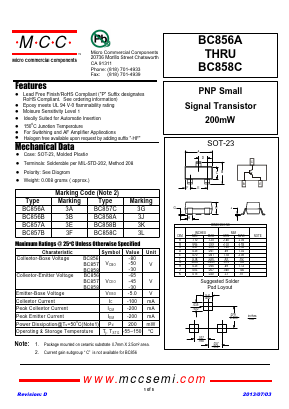 BC856A-TP Datasheet PDF Micro Commercial Components