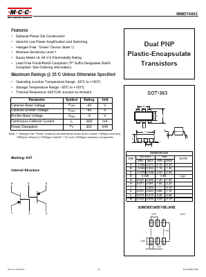 MMDT4403 Datasheet PDF Micro Commercial Components
