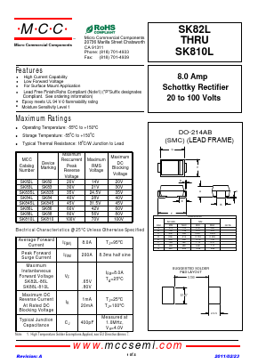 SK835L Datasheet PDF Micro Commercial Components