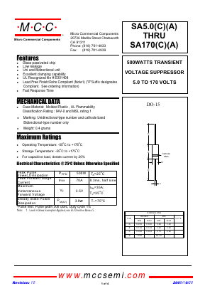 SA90CA-TP Datasheet PDF Micro Commercial Components