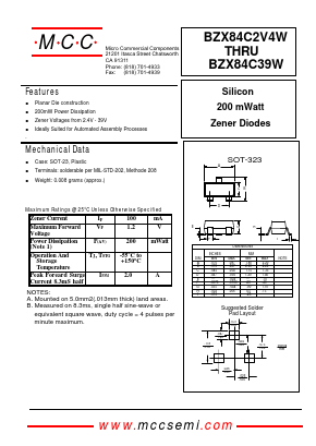 BZX84C5V1W Datasheet PDF Micro Commercial Components