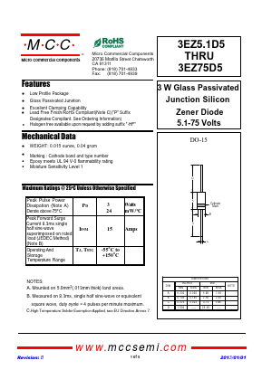 3EZ13D5 Datasheet PDF Micro Commercial Components