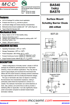 BAS40-04 Datasheet PDF Micro Commercial Components