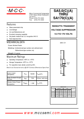 SA54C Datasheet PDF Micro Commercial Components