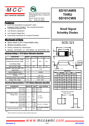 SD101BWS-TP Datasheet PDF Micro Commercial Components