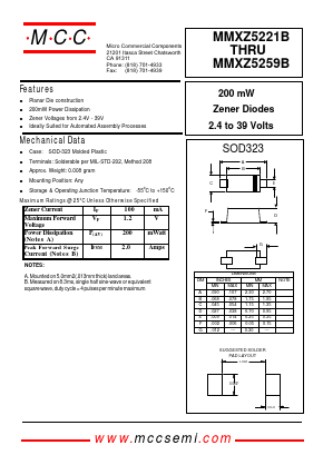 MMXZ5255B Datasheet PDF Micro Commercial Components