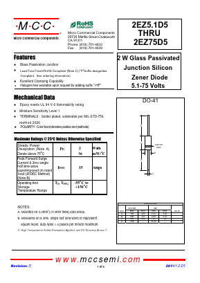 2EZ22D5-AP-HF Datasheet PDF Micro Commercial Components