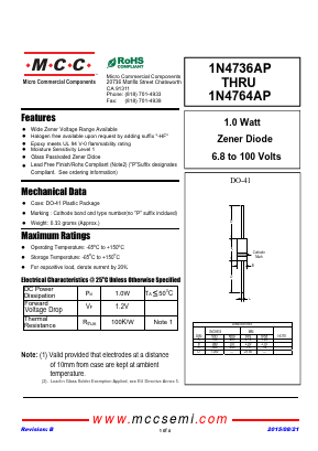 1N4745AP-AP-HF Datasheet PDF Micro Commercial Components