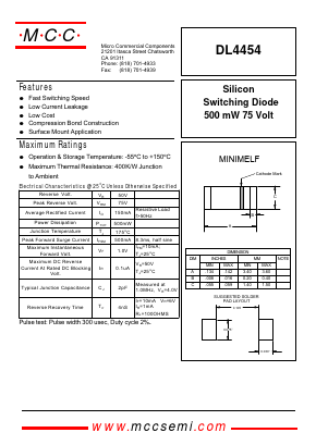 DL4454 Datasheet PDF Micro Commercial Components