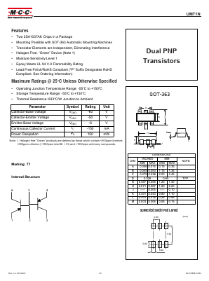 UMT1N Datasheet PDF Micro Commercial Components