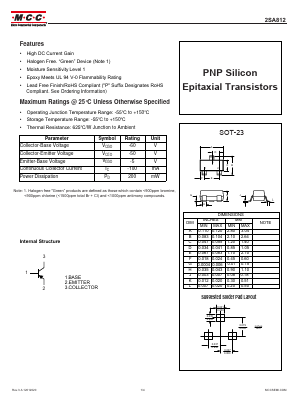 2SA812-TP Datasheet PDF Micro Commercial Components