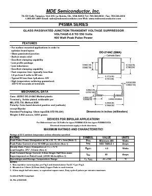 P4SMA480A Datasheet PDF MDE Semiconductor