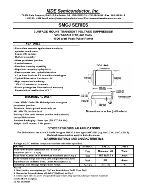 SMCJ200A Datasheet PDF MDE Semiconductor