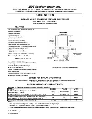 SMBJ180A Datasheet PDF MDE Semiconductor