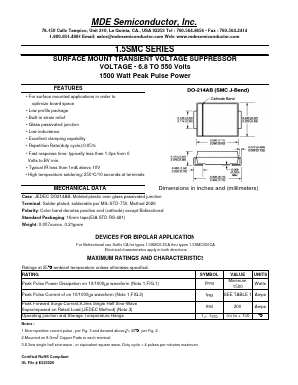1.5SMC180A Datasheet PDF MDE Semiconductor