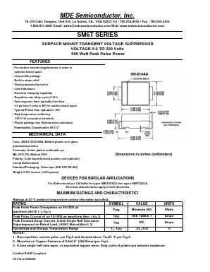 SM6T33A Datasheet PDF MDE Semiconductor