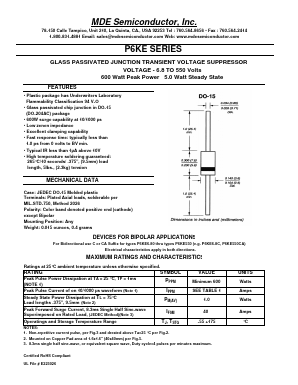 P6KE110A Datasheet PDF MDE Semiconductor